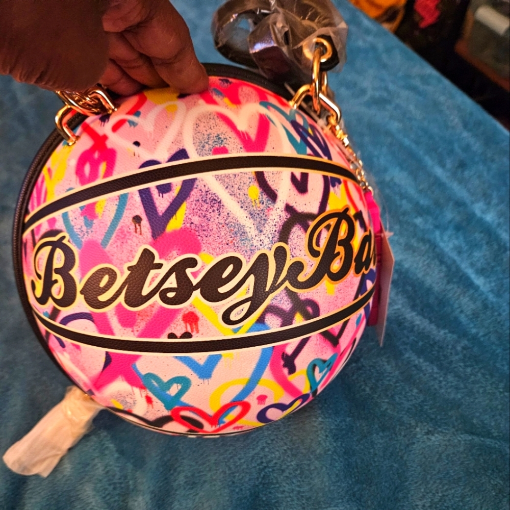Woman's Pink Graffiti Basketball Purse